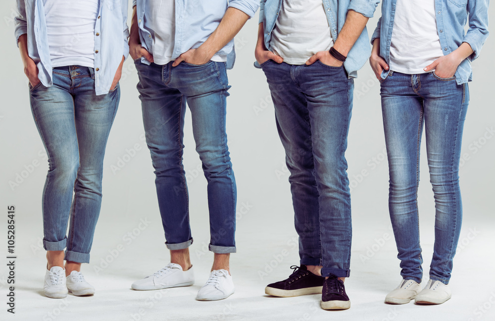 Young people in jeans