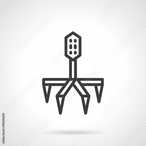 Line bacteriophage black line design vector icon