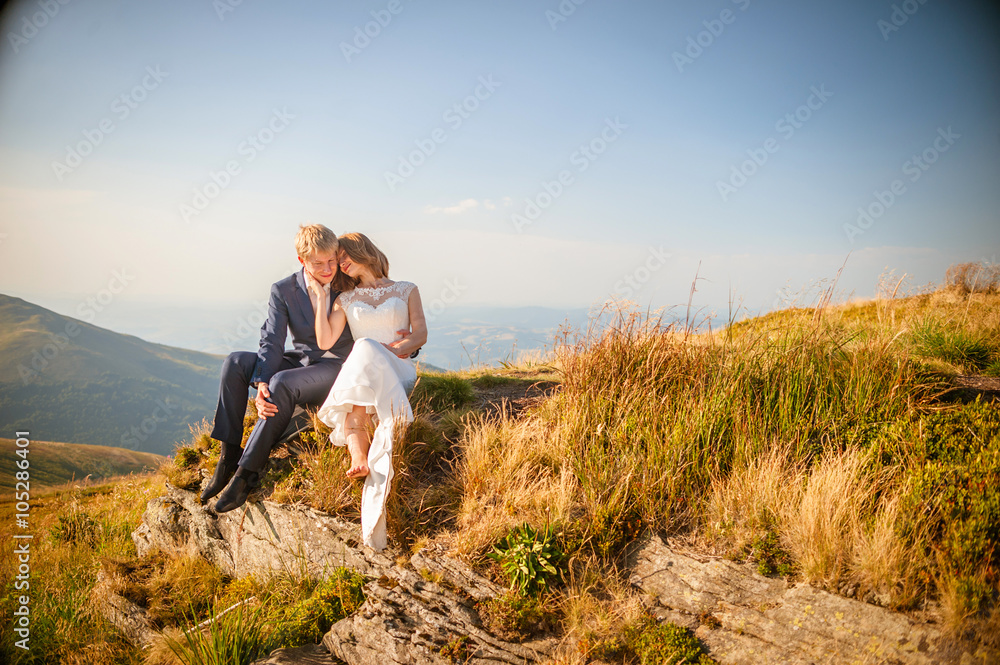 Loving couple sitting