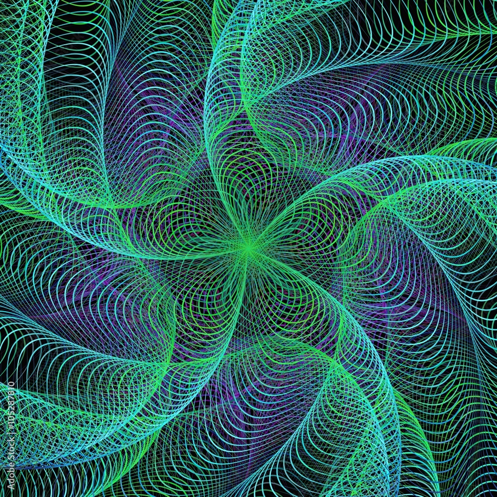 Abstract rotating green fractal background