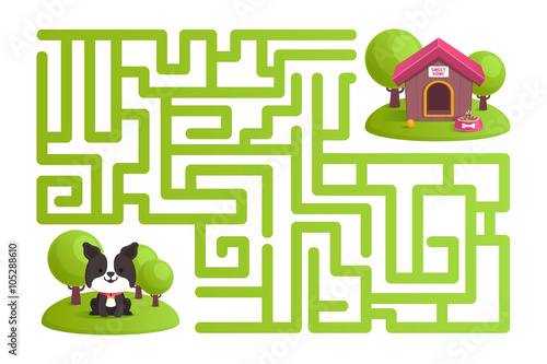 labyrinth dog and dog house