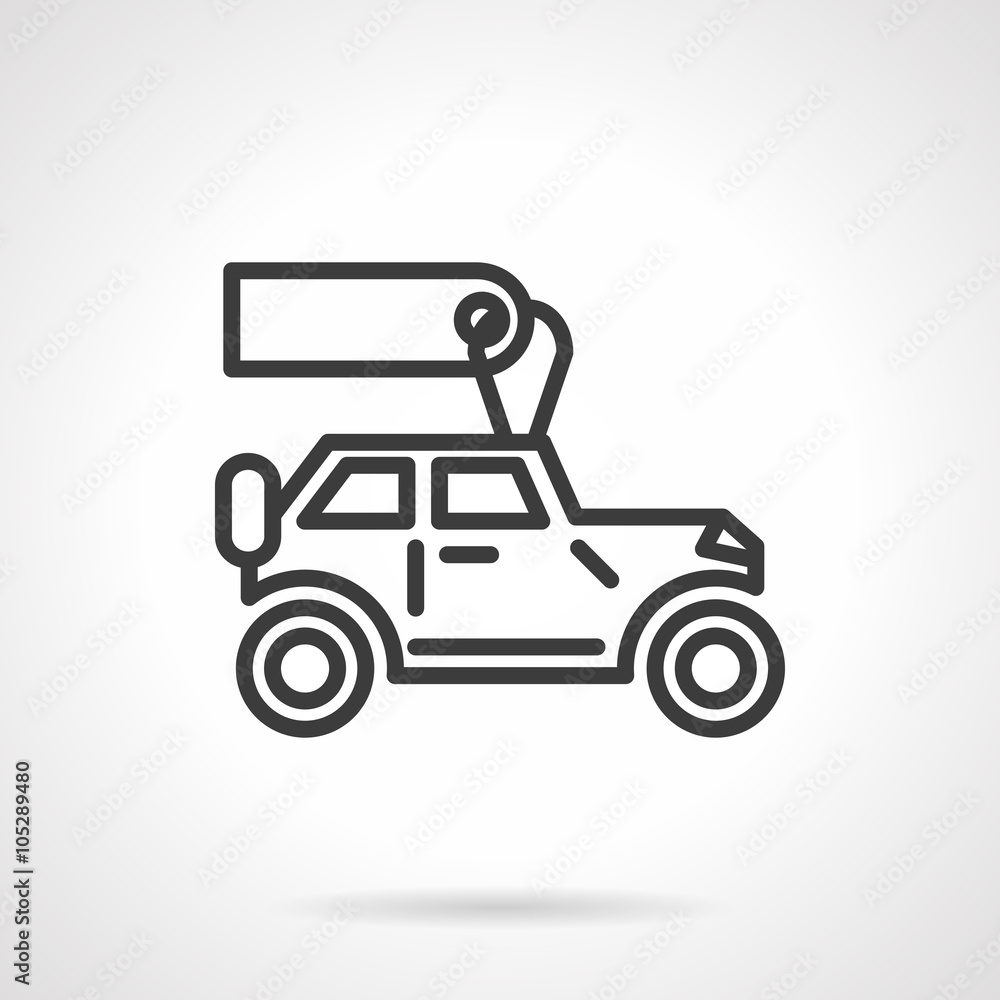 Automobiles for rent black line vector icon