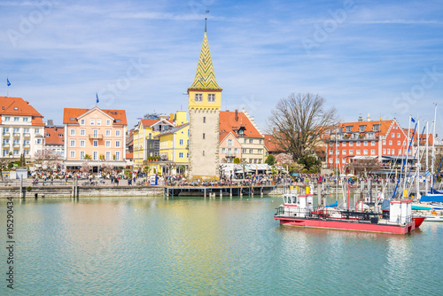 Lindau harbour  Lake Constance  Bavaria  Germany  