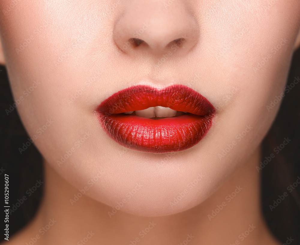 Close up portrait of beautiful young woman face Close up portrait of beautiful young woman face