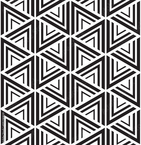 Vector seamless pattern. Modern stylish texture. Black and white seamless geometric pattern