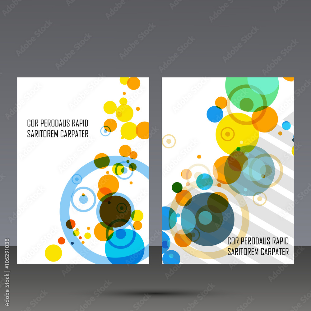 Abstract geometric image. Set in beautiful design pieces. A4 format template. Vector composition for design