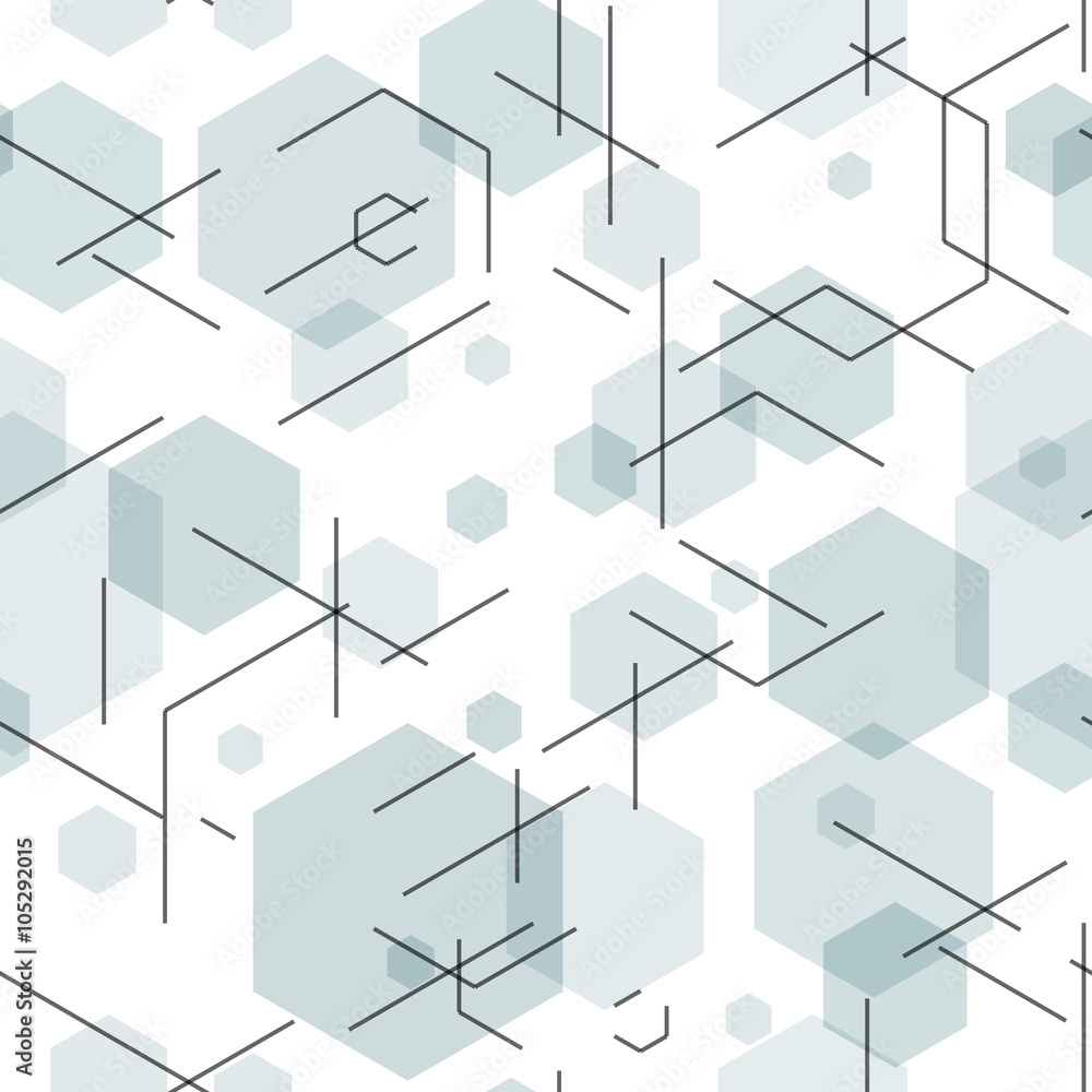 Hexagon seamless tech pattern. Vector illustration Hexagon seamless tech pattern. Vector illustration