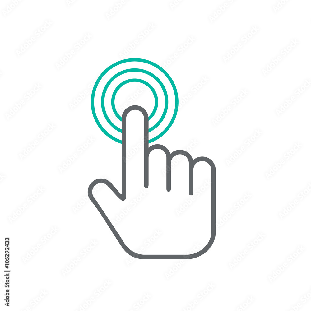 Click hand icon, click hand icon vector, flat click hand icon design Click hand icon, click hand icon vector, flat click hand icon design