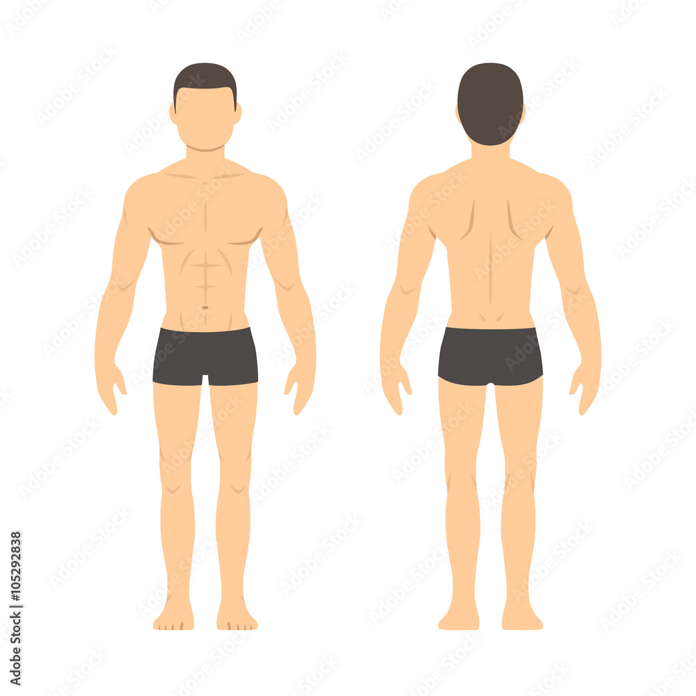 Fototapeta premium Athletic man front and back