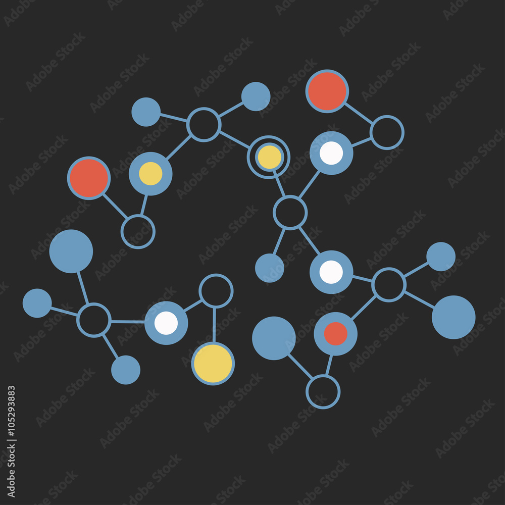 Abstract geometric lattice, molecules on same chain. Beautiful set of molecular lattice. Vector composition for design Abstract geometric lattice, molecules on same chain. Beautiful set of molecular lattice. Vector composition for design