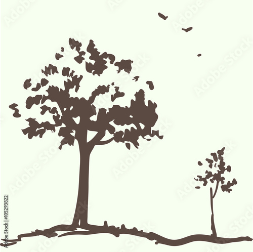 Trees. Card design with