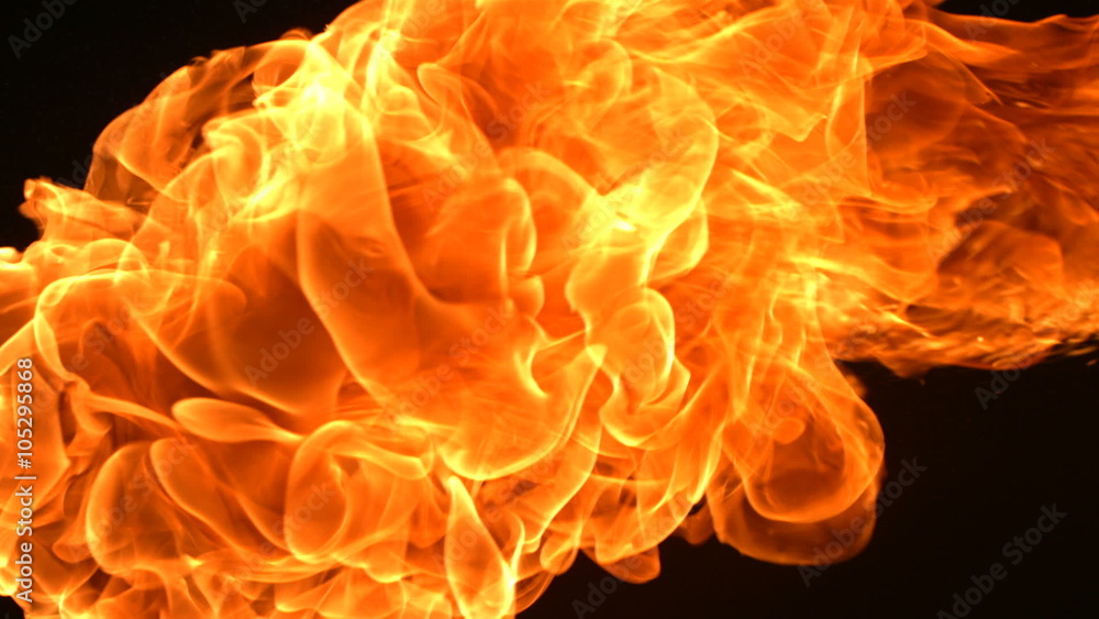 Slow motion shot fire ball explosion