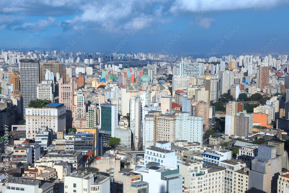 Downtown Sao Paulo aerial view