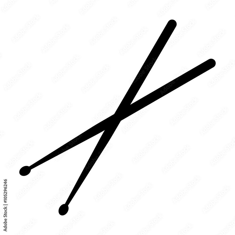 Drumsticks or drum sticks flat icon for music apps and websites Drumsticks or drum sticks flat icon for music apps and websites