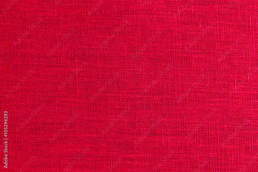 Red fabric closeup flax