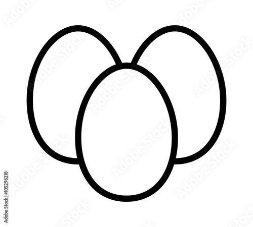 Group of chicken eggs or duck eggs line art icon for apps and websites