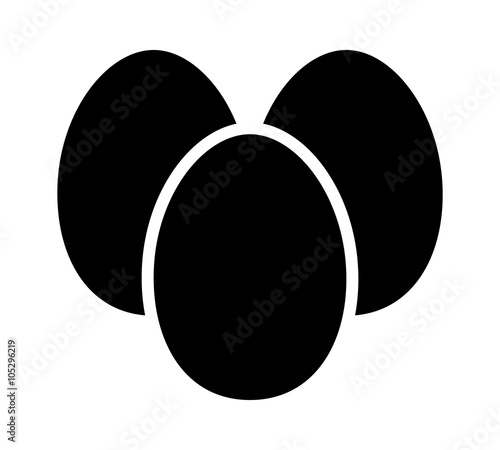 Chicken eggs or duck eggs flat icon for apps and websites