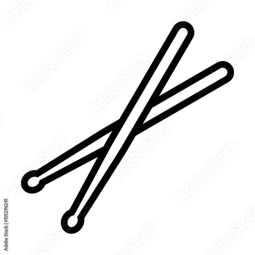 Drumsticks or drum sticks line art icon for music apps and websites