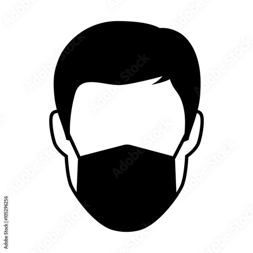 Face mask or medical breathing mask flat icon for apps and websites