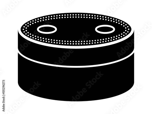 Small smart speaker with voice recognition flat icon for apps and websites