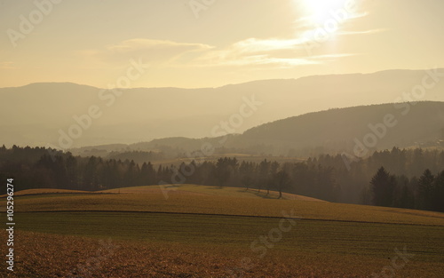 Sanfte Landschaft mit verschiedenen Ebenen