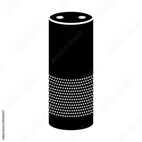 Smart speaker with voice recognition flat icon for apps and websites