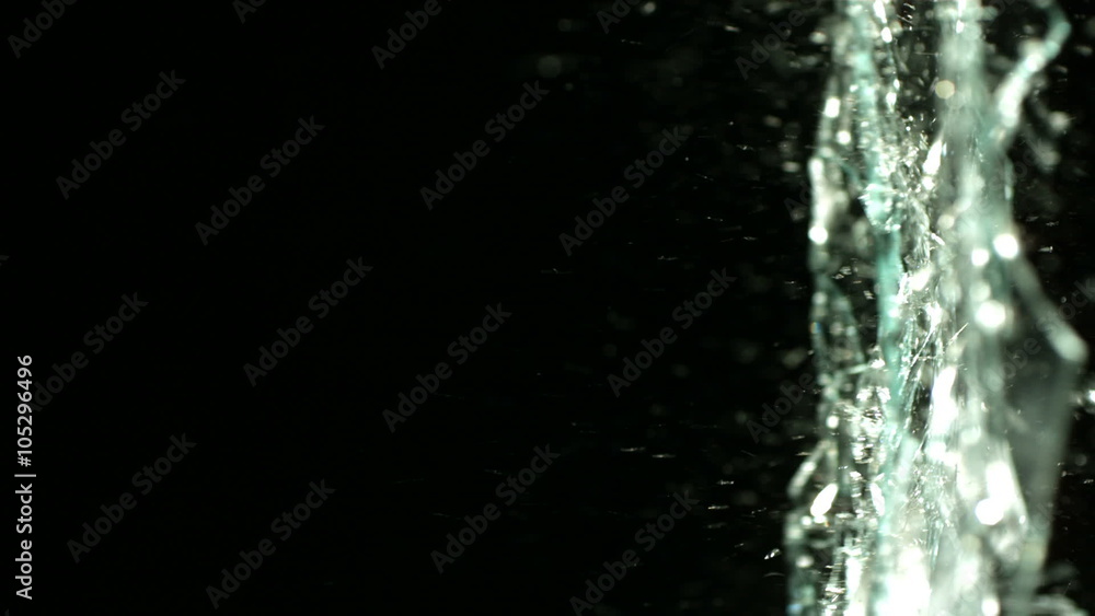 Glass shattering, slow motion Glass shattering, slow motion