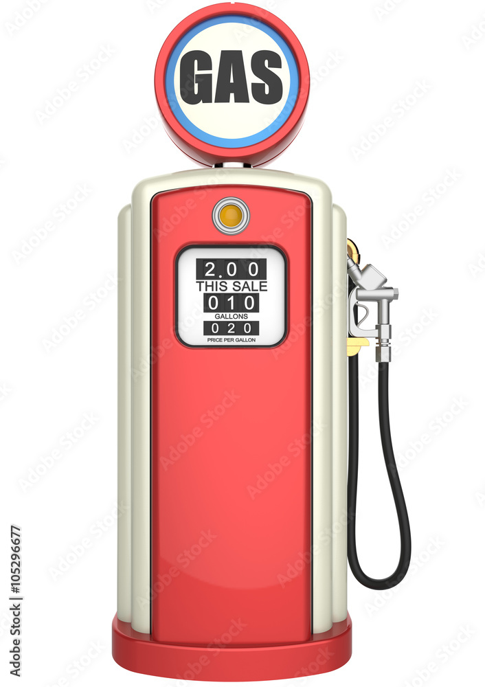 Retro gas pump 3D render Retro gas pump 3D render