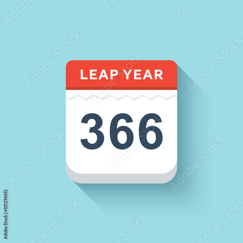 Calendar style flat leap year of 366 days . Flat Calendar Design 2016 Icon calendar. Calendar a long shadow . Volume Calendar. Calendar minimalism . Isolated calendar blue background .
