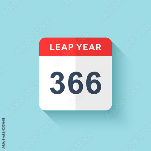 Calendar style flat leap year of 366 days . Flat Calendar Design 2016 Icon calendar. Calendar minimalism . Isolated calendar blue background .