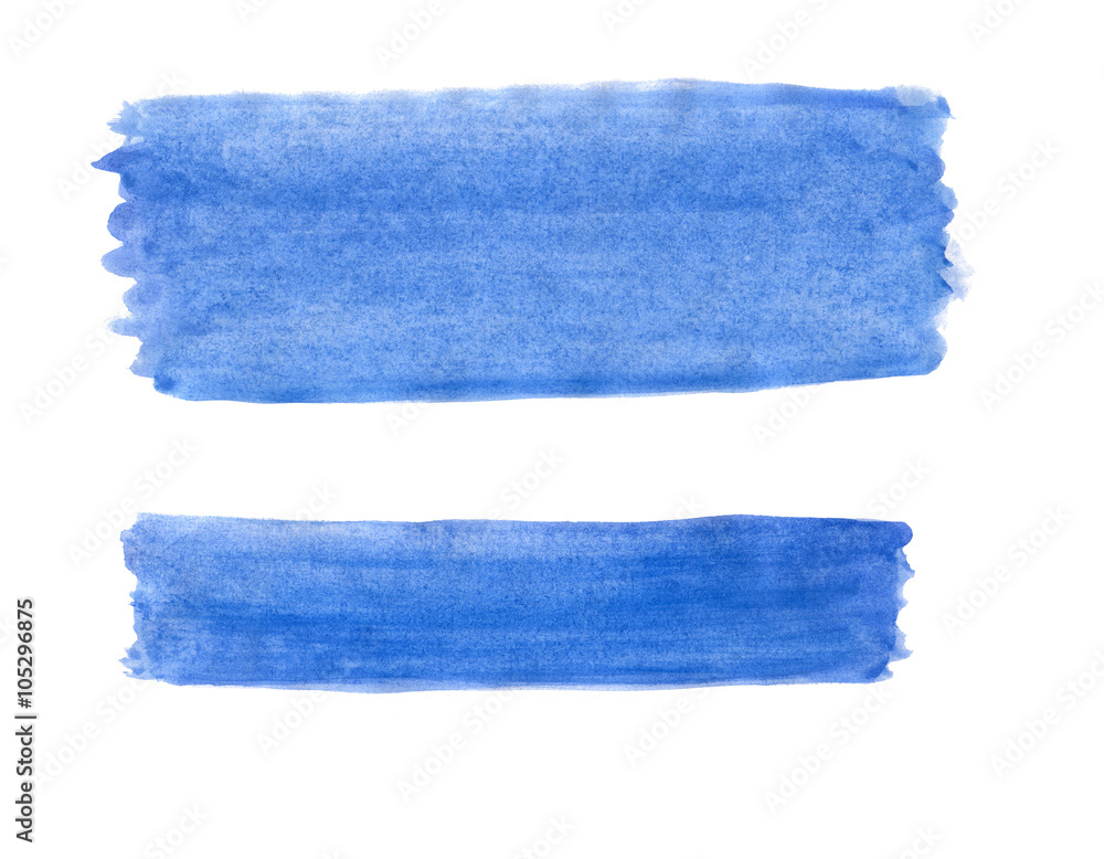 Wide and narrow blue band painted with gouache Wide and narrow blue band painted with gouache