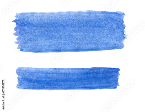 Wide and narrow blue band painted with gouache