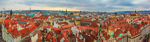 Traditional red roofs of Prague