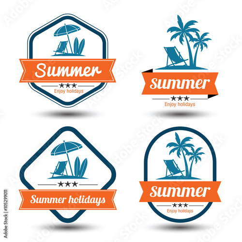 Summer label vector