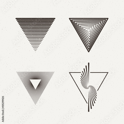 Triangles set. Vector illustration. Geometric figure.