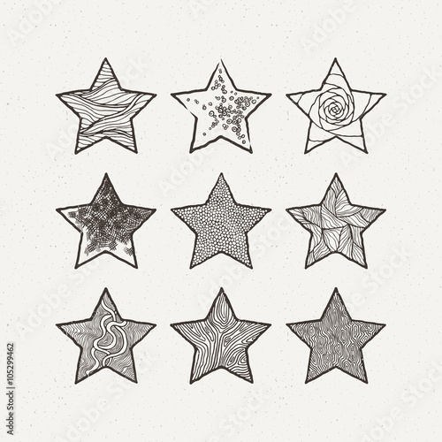 Stars set. Vector illustration. Pattern geometric figure.