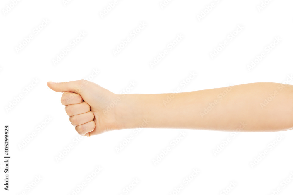Woman hand with clenched a fist Woman hand with clenched a fist