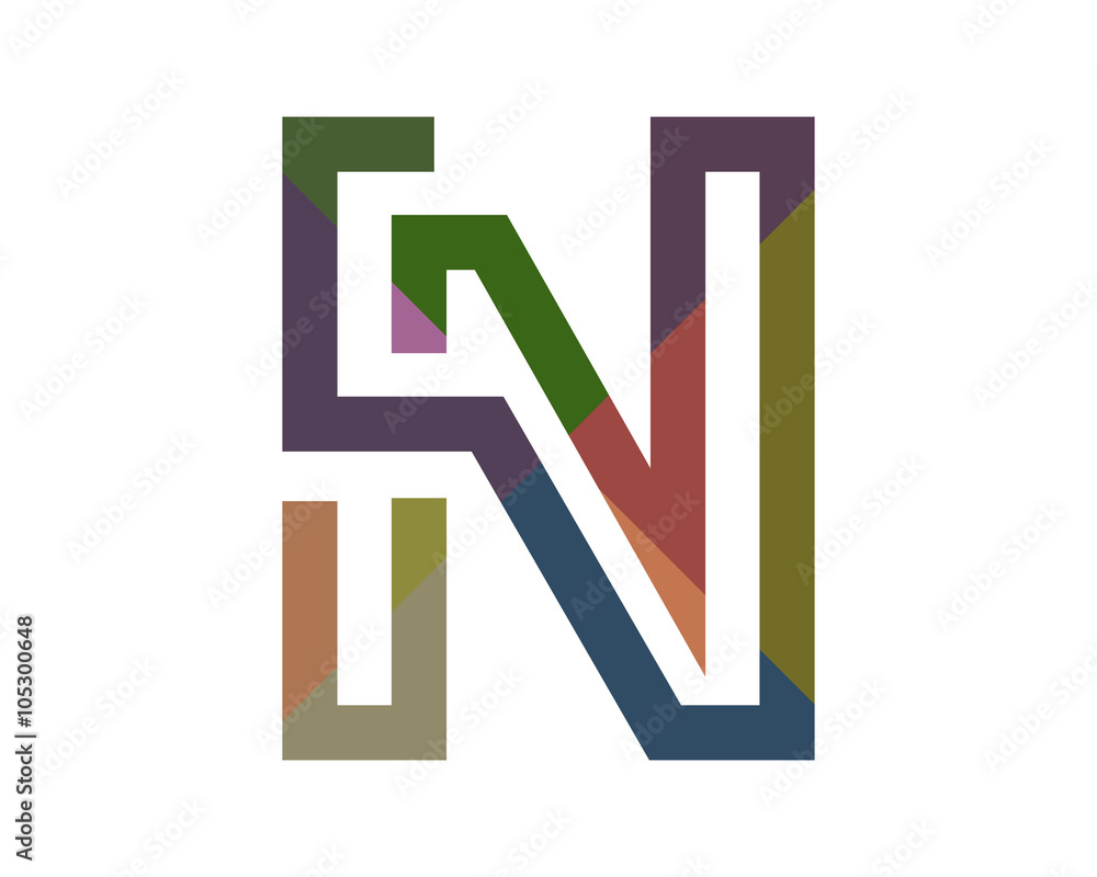 N colorful line letter logo N colorful line letter logo