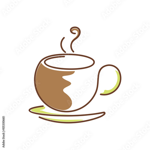 Cup of Coffee Tea Cafe Illustration Template