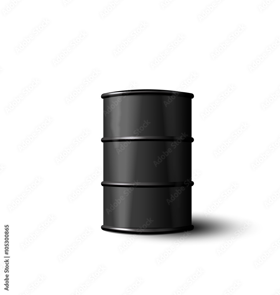 Black Metal Barrel of Oil Isolated on White Background Black Metal Barrel of Oil Isolated on White Background