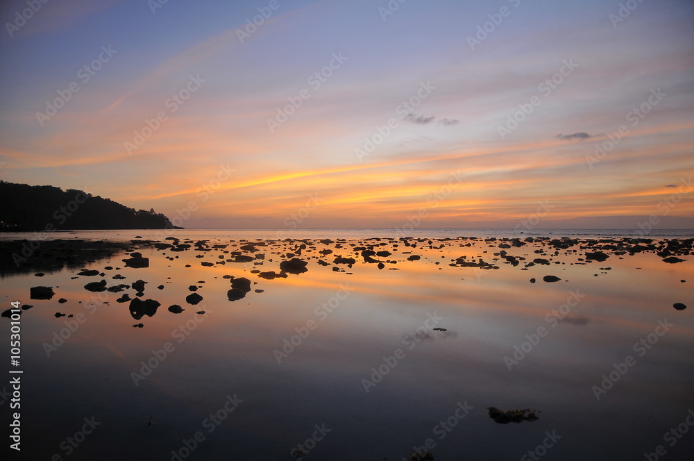 Sunset sea Koh Chang Thailand