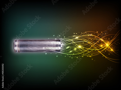 Electric battery energy, dark blue light abstract technology background for computer graphic website internet