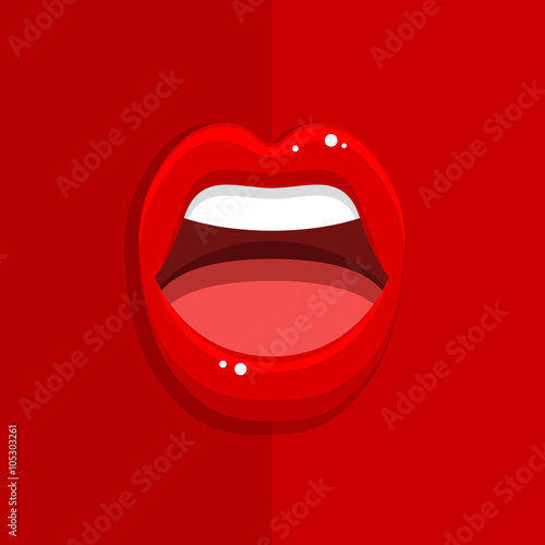 Womans open mouth