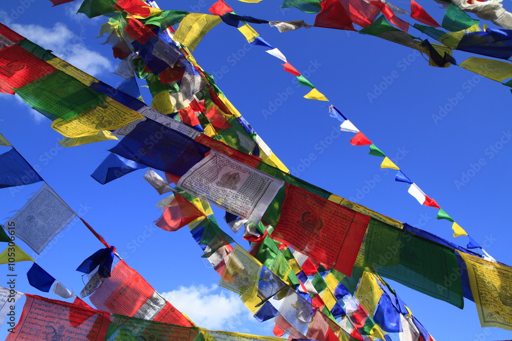 Colorful prayer flags Colorful prayer flags