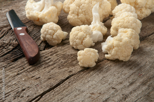 raw slices of cauliflower