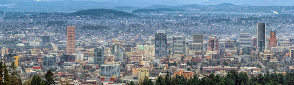 Portland Oregon Cityscape Panorama