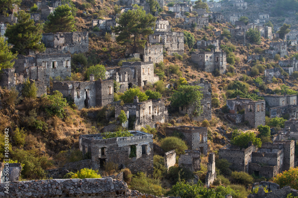 Ancient ruins of Kayakoy, Fethiye. Turkey