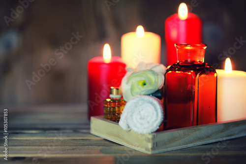 Spa candle wipes bottles