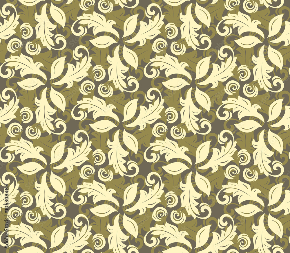 Floral golden ornament. Seamless abstract background with fine pattern Floral golden ornament. Seamless abstract background with fine pattern