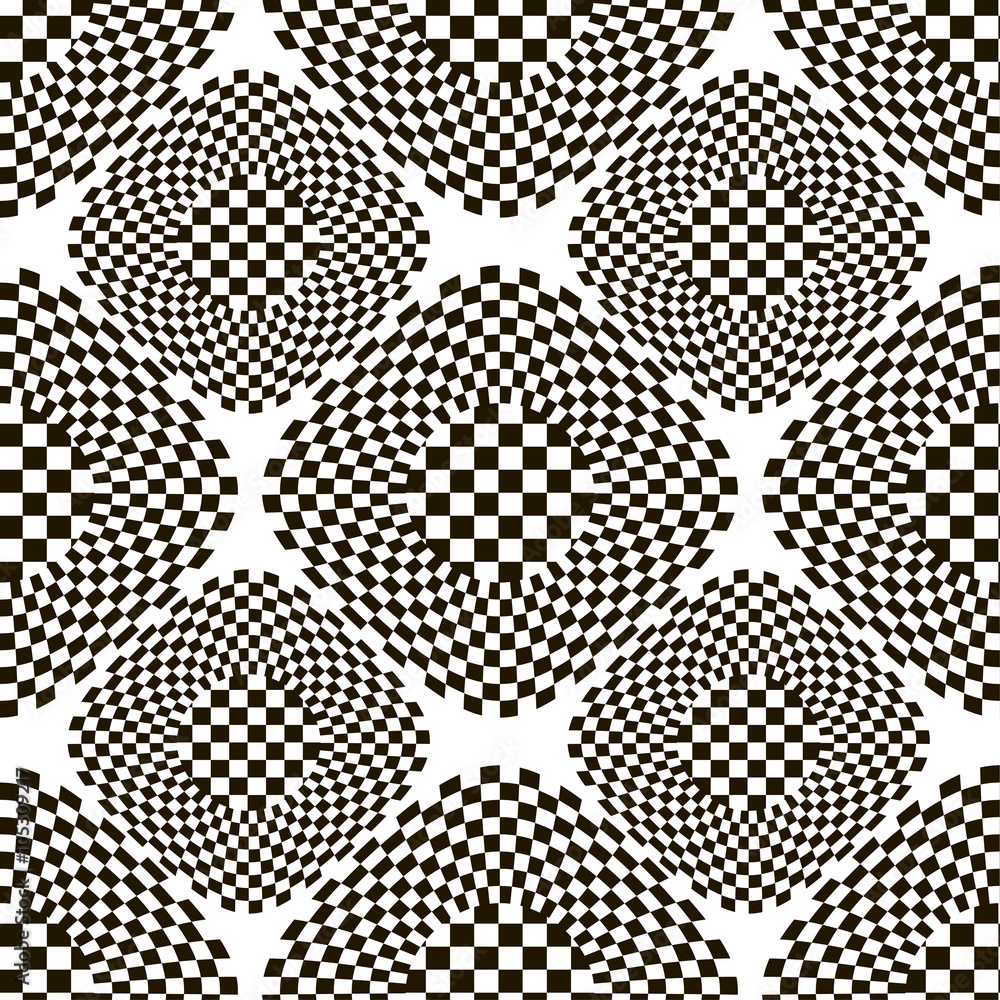 Black and white checkered pattern with rhombs